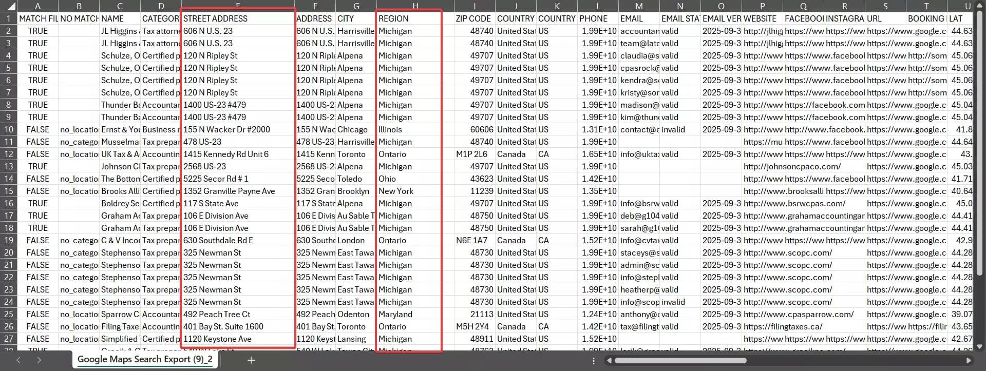 __Update #1 – Smarter Google Maps Search Export__ - __📍 New Fields in Export File__