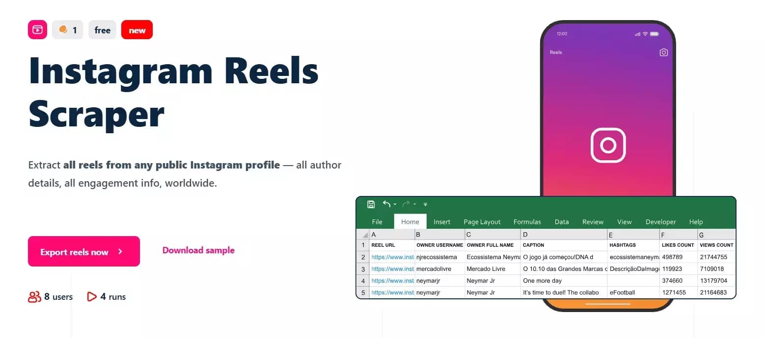 How to download all reels from any Instagram account without a watermark? - Best Instagram Reels Scraper: Lobstr.io