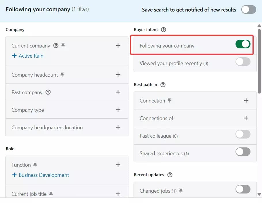 How to export followers from any LinkedIn company page - Step 2: Use advanced search filters to find followers image6