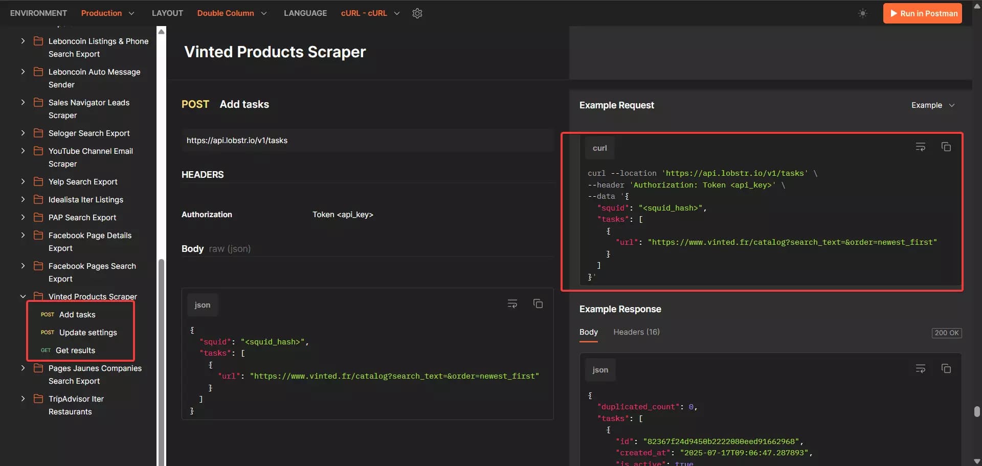 Lobstr.io Vinted Product Scraper API - Limitations image18