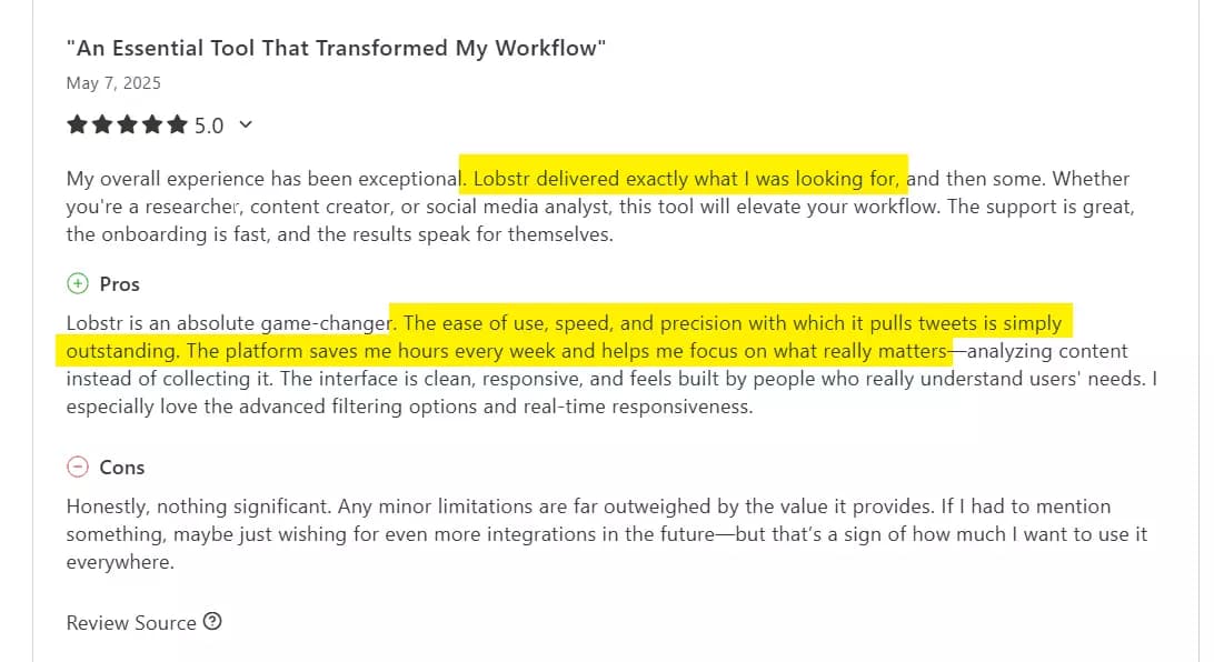 What do users say about Lobstr.io? - Data quality