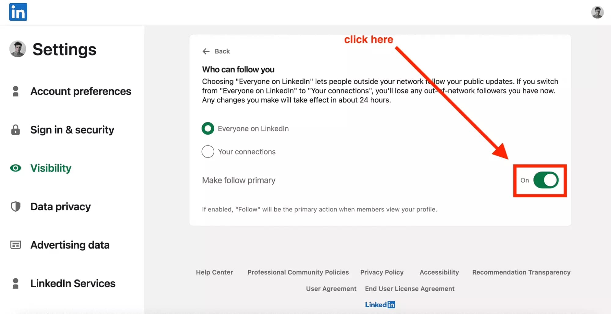 make follow primary linkedin settings - image8.png