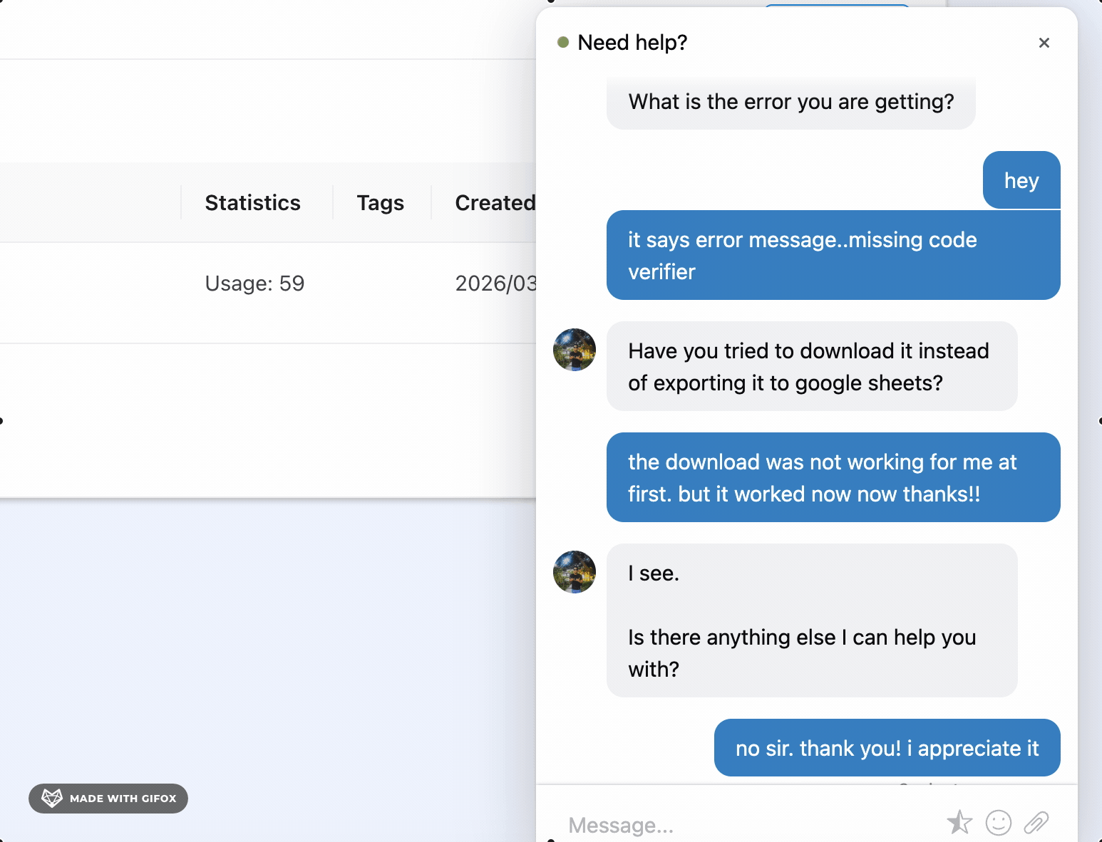 Outscraper support chat