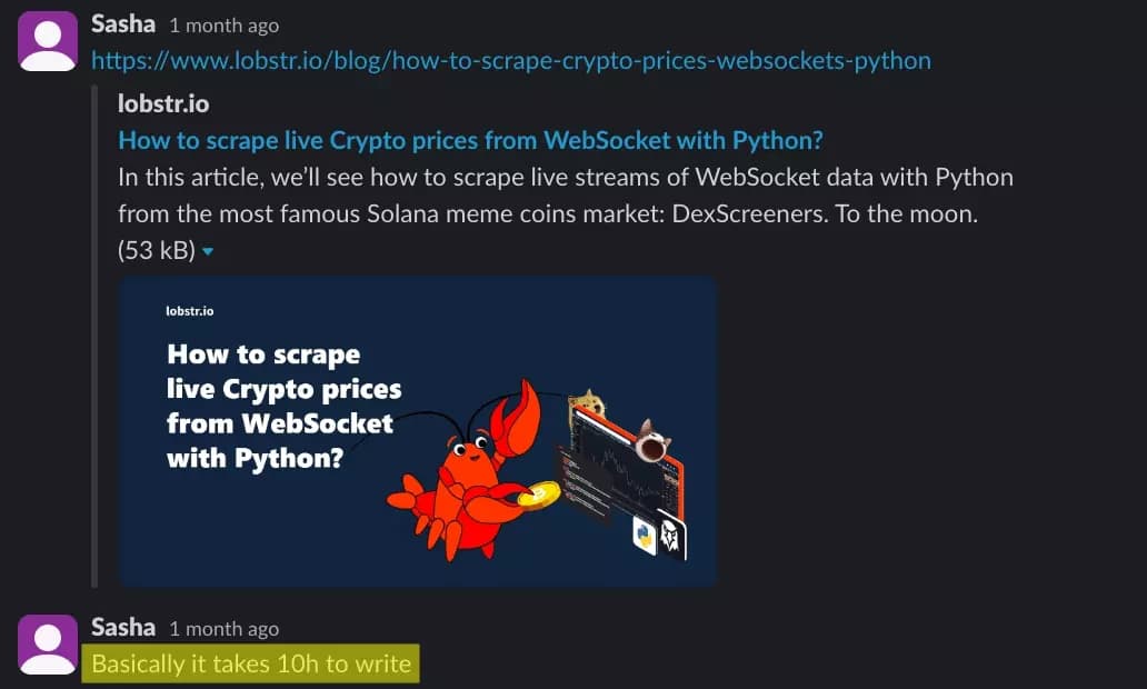 10h to write article lobstr slack screenshot - image14.png