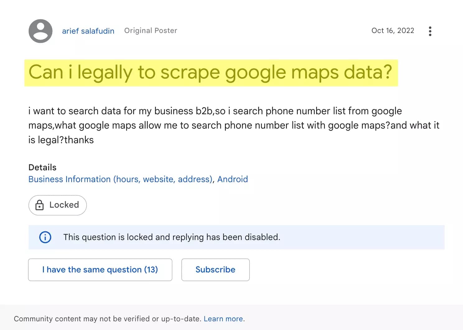 can i legally scrap google maps data google discussion - image4.png