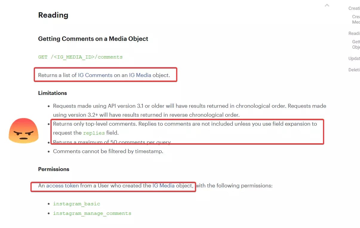 Does Instagram offer an official API for comments?