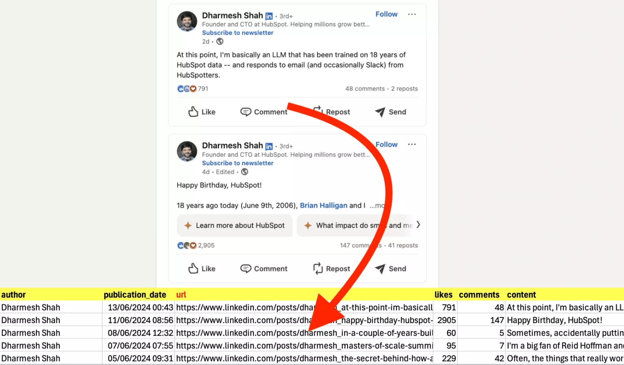 export linkedin posts to csv snapshot - image17.png