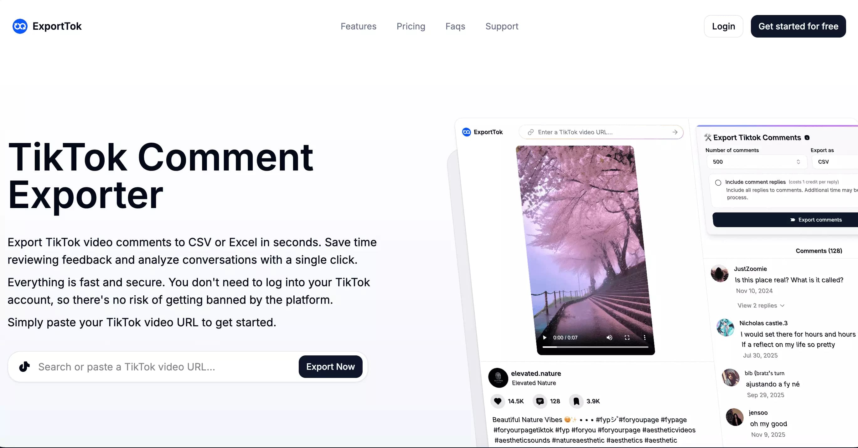 ExportTok TikTok comment exporter overview