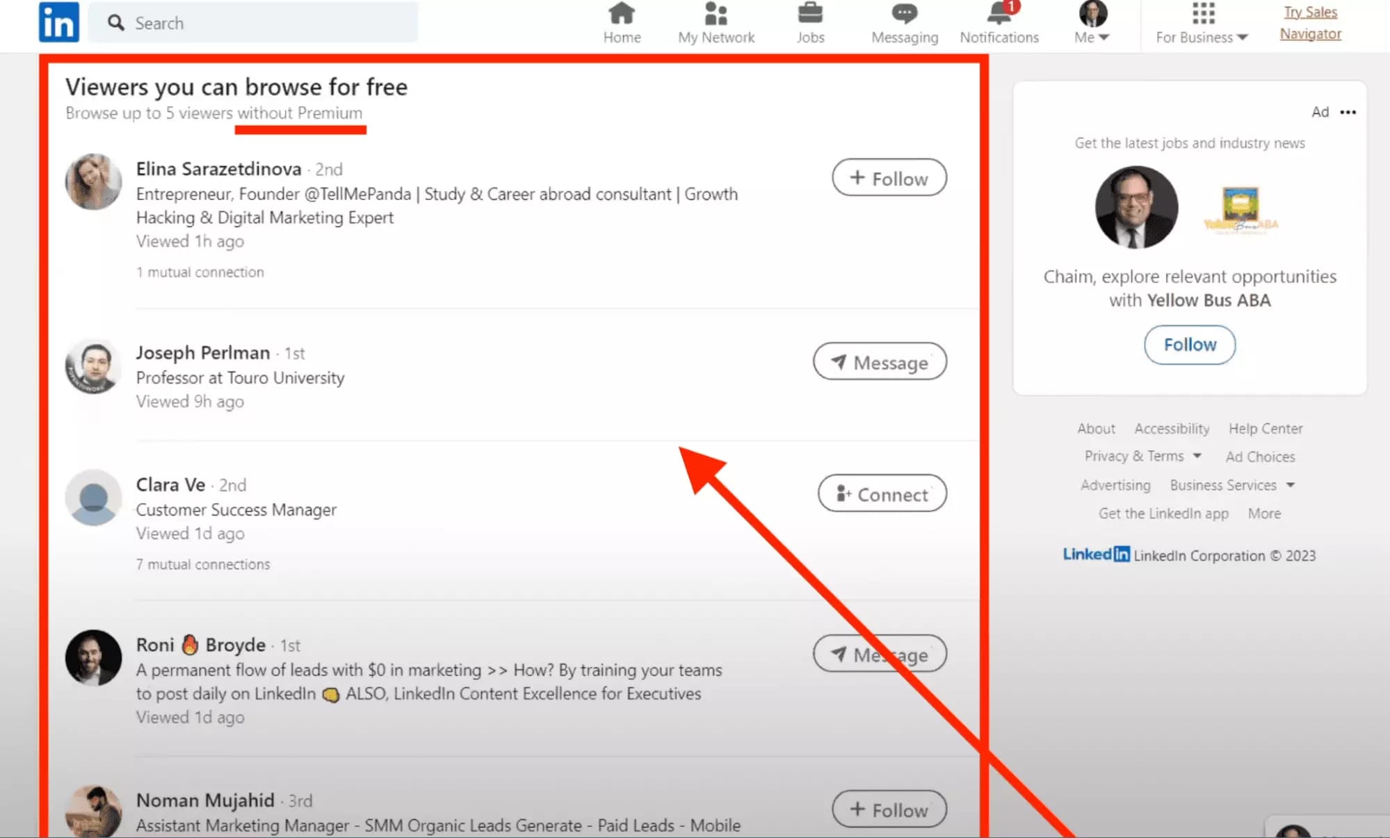 free linkedin account can view 5 last linkedin profile viewers - image9.png