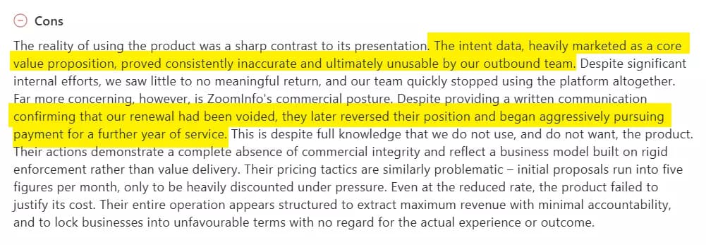 What is ZoomInfo? - 2. Confusing costs and billing structure image11