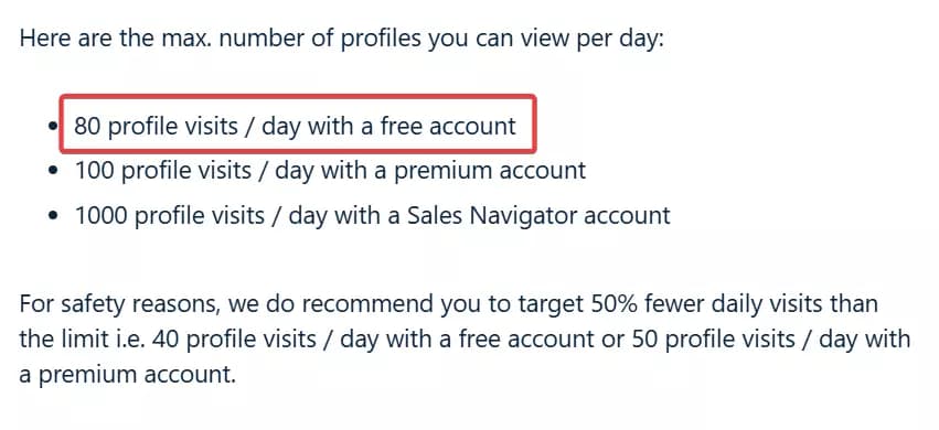 Limits to keep your LinkedIn account safe - Daily scraping limit