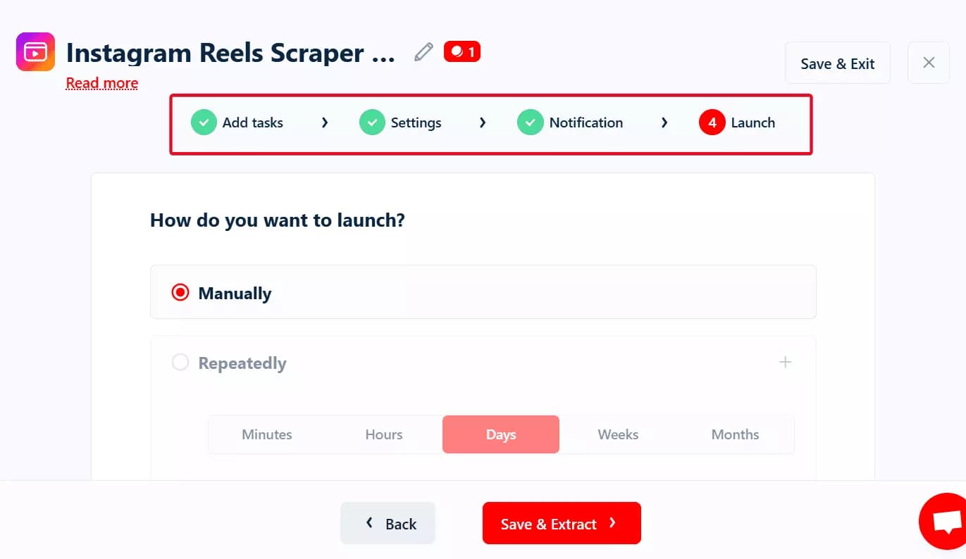 Lobstr.io 4-step scraping workflow