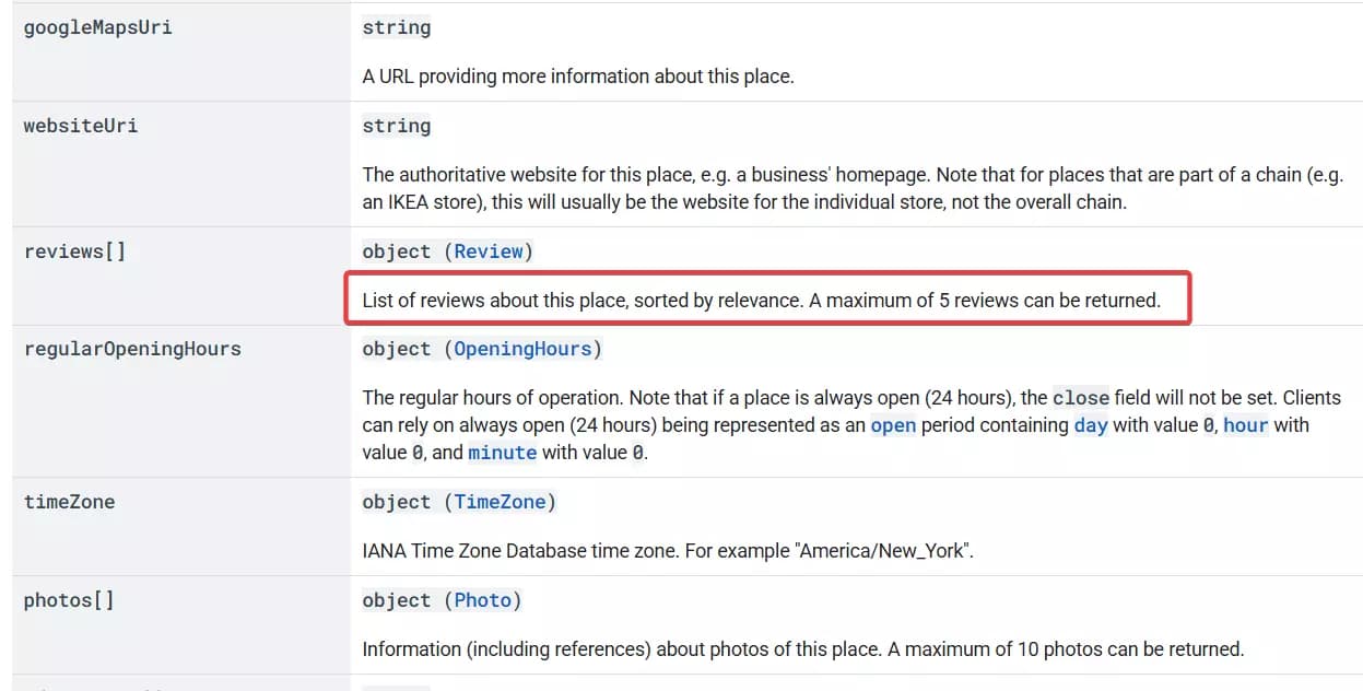 Does Google offer a reviews API? - What are the limitations? image8