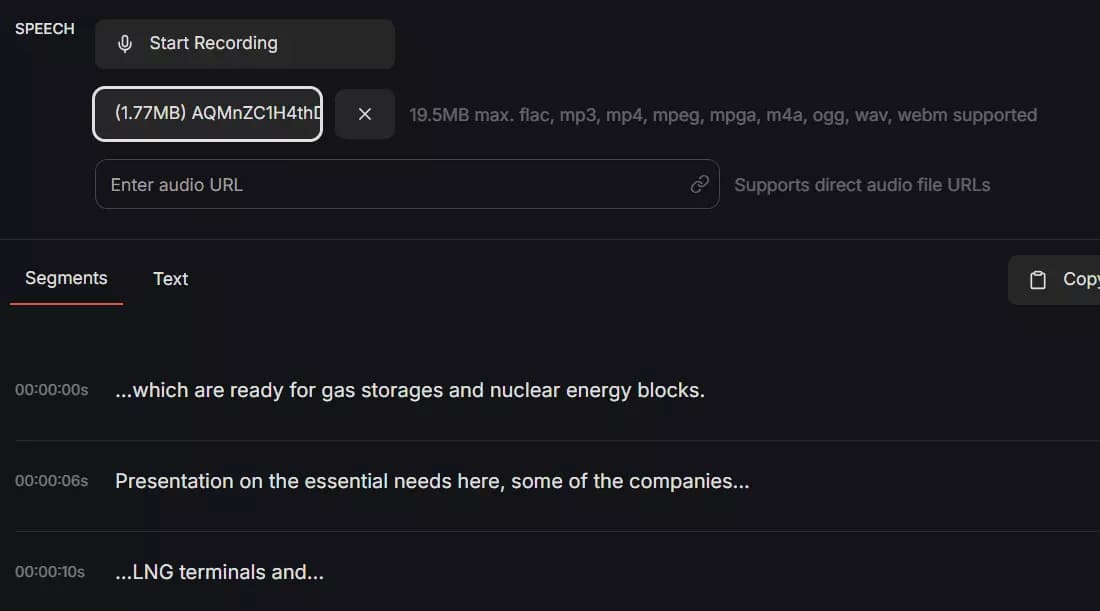 OpenAI Whisper transcript quality comparison