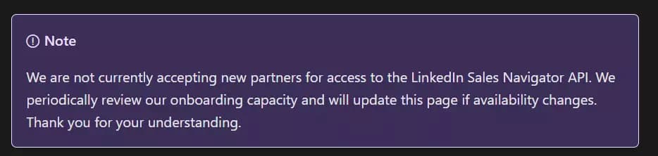 Is there an official LinkedIn Sales Navigator API? - How to access it? image5