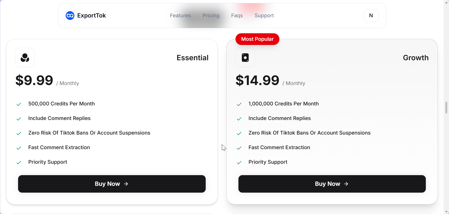 ExportTok pricing plans