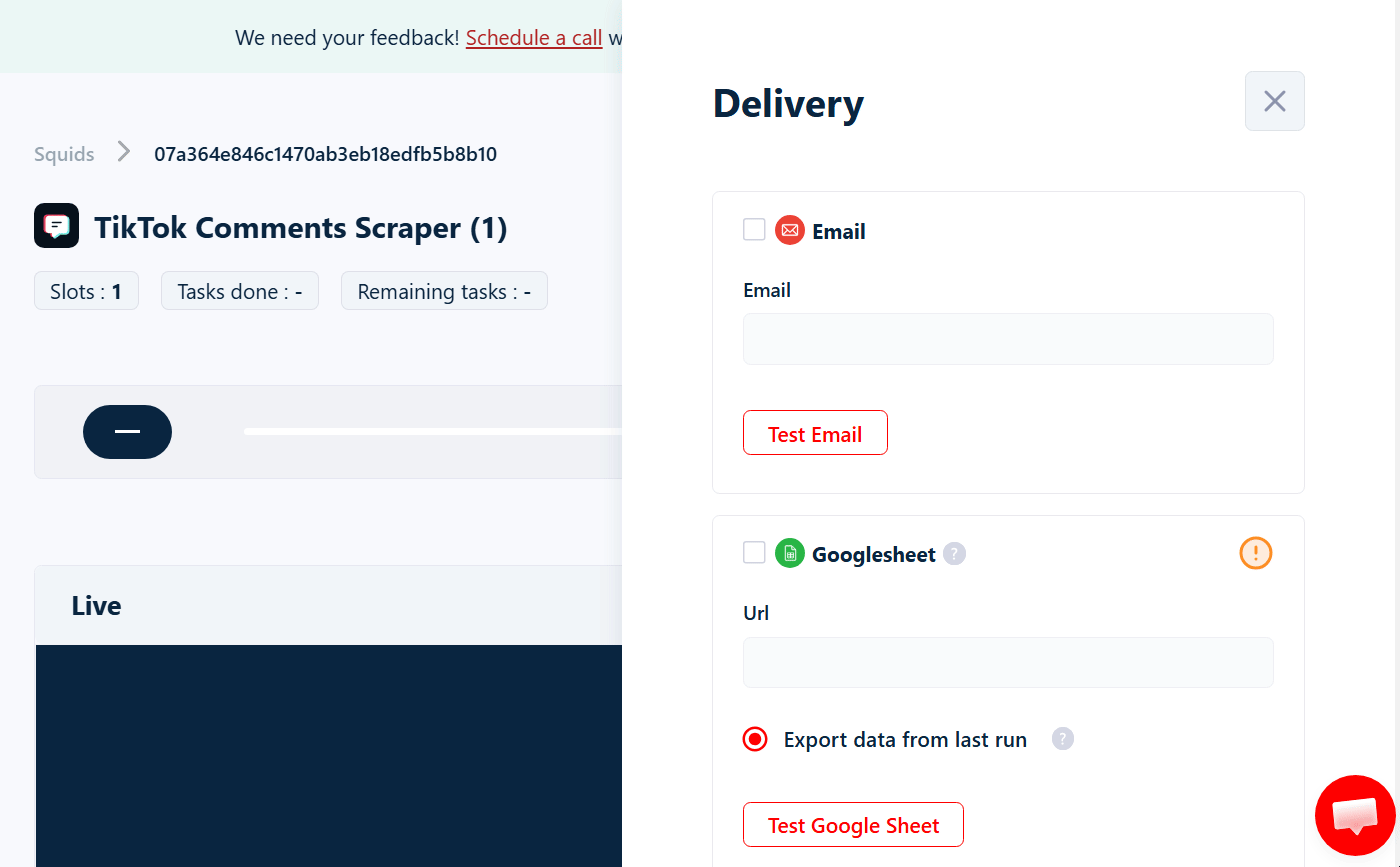 lobstr.io export and automated delivery options