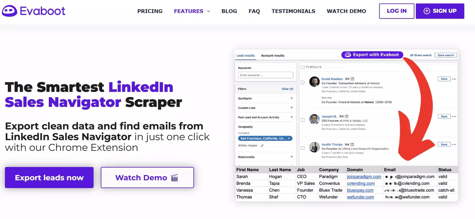 Best Sales Navigator APIs for data collection at scale - 2. Evaboot