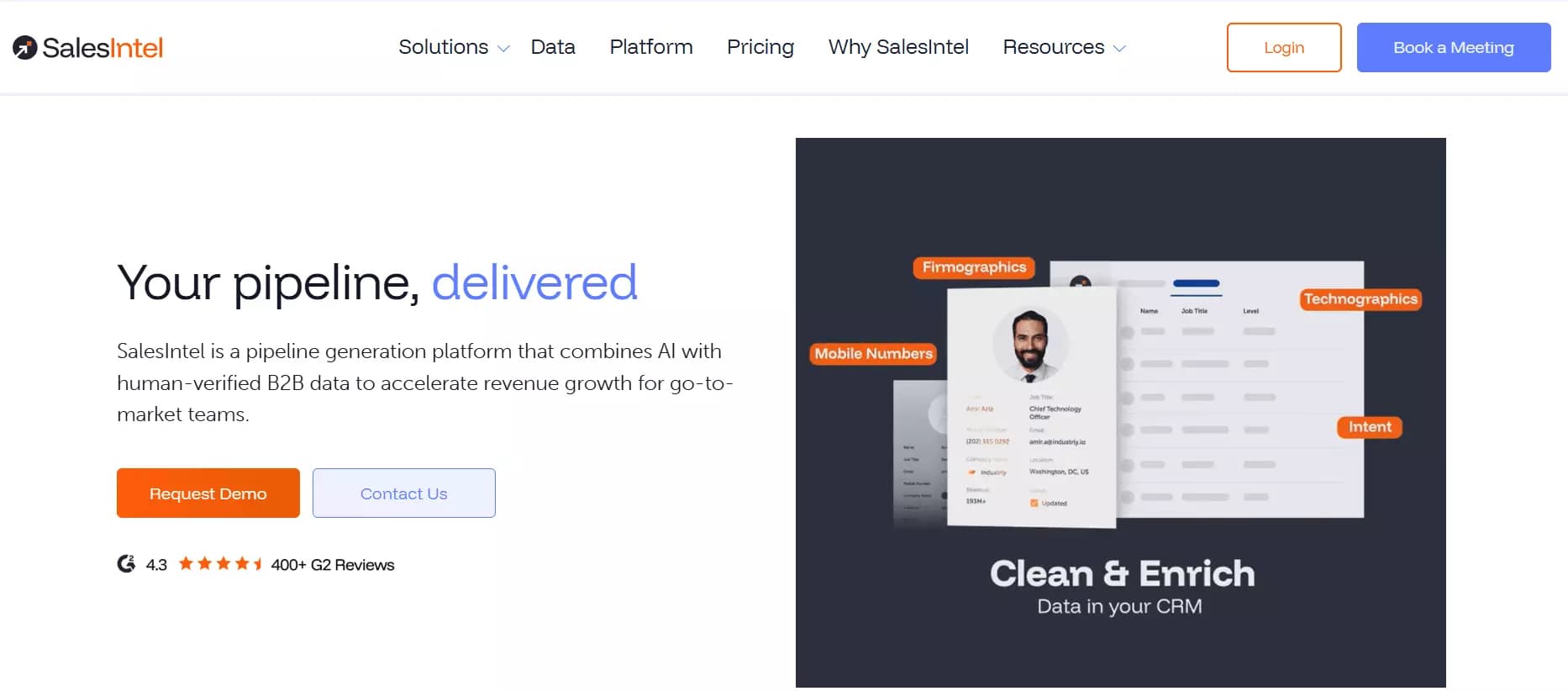 6 popular ZoomInfo alternatives that could not make it to the list - 11. SalesIntel