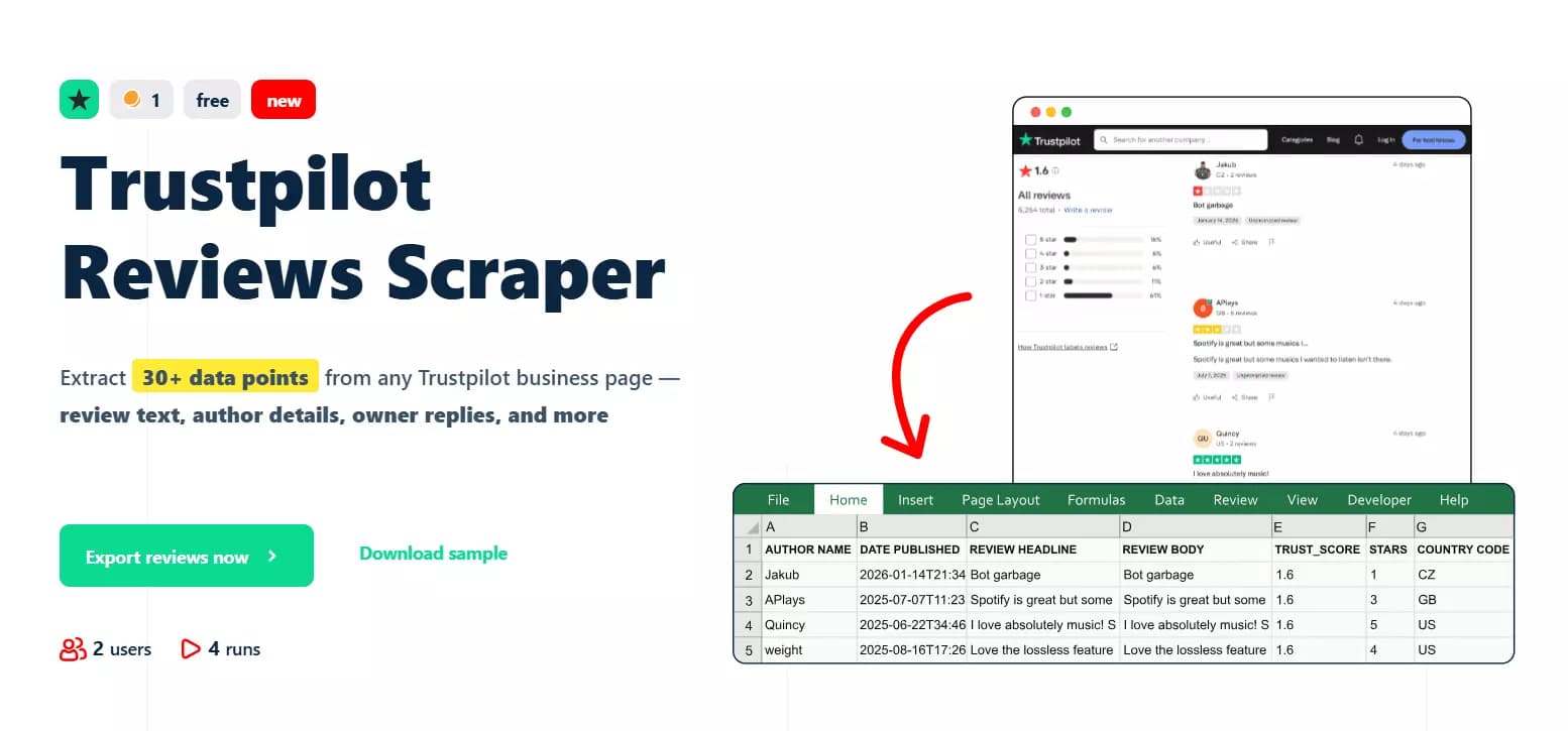 2 ways to scrape Trustpilot reviews - Best Trustpilot reviews scraper: Lobstr.io