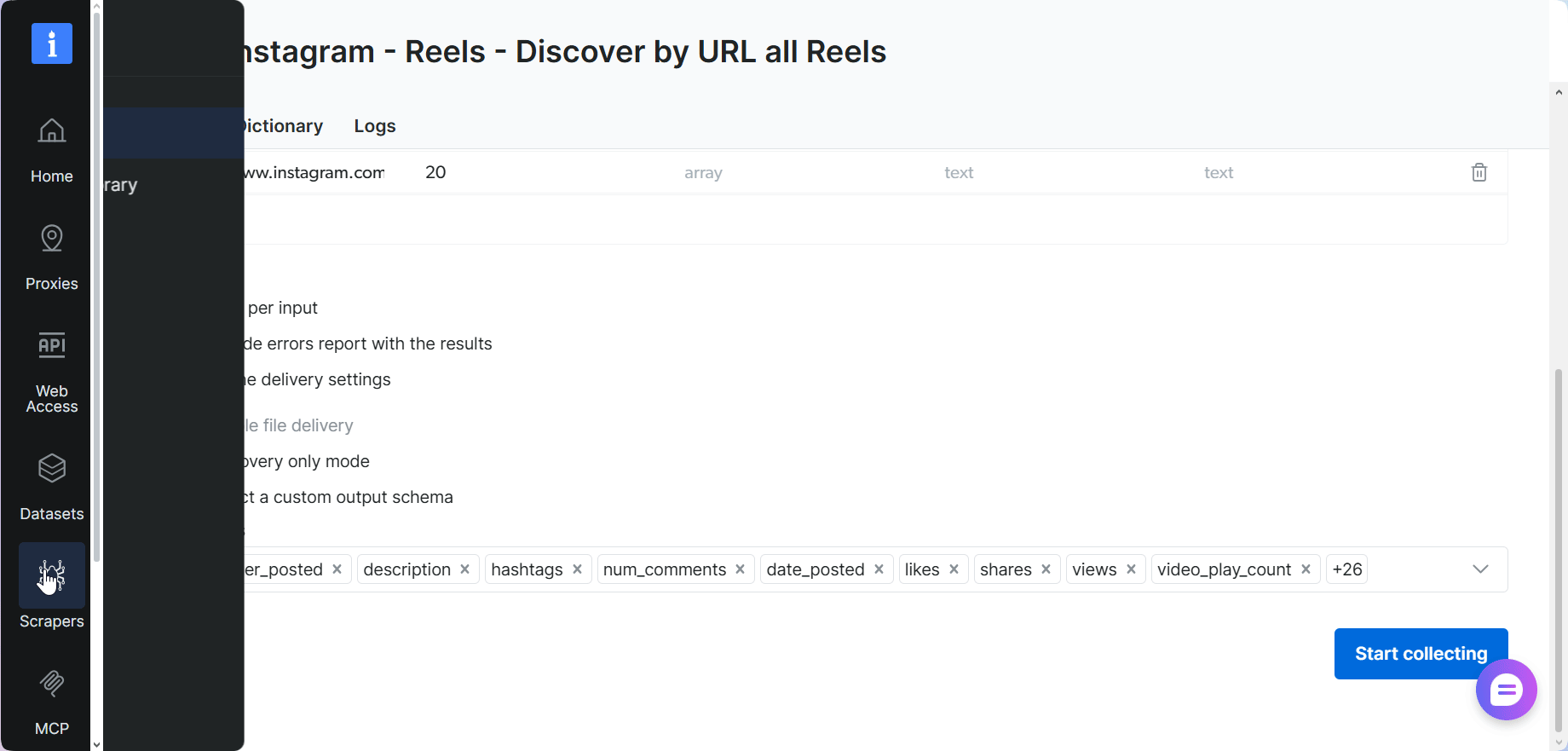 Bright Data no-code scraper interface