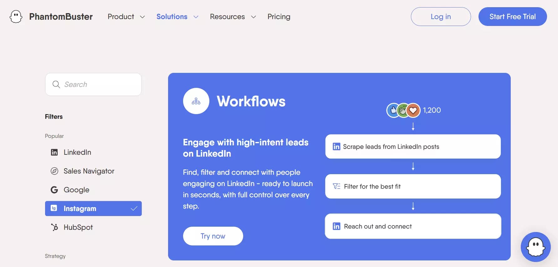 Phantombuster appearing in AI and Google recommendations