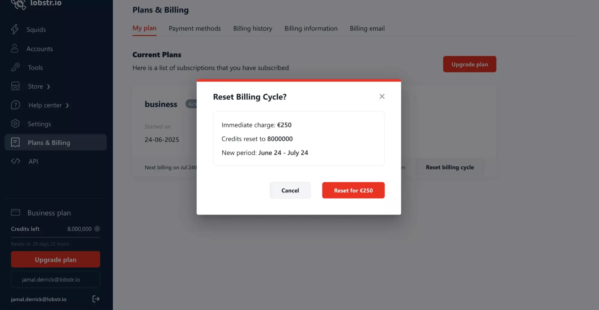 Update #2 – You Can Now Reset Billing on Your Current Plan image4
