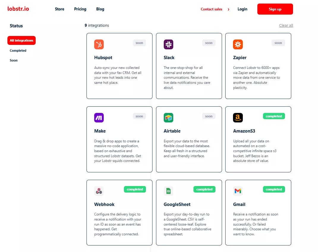 1. Lobstr.io – Best Overall Apify Alternative (No-Code + API) - What’s missing?