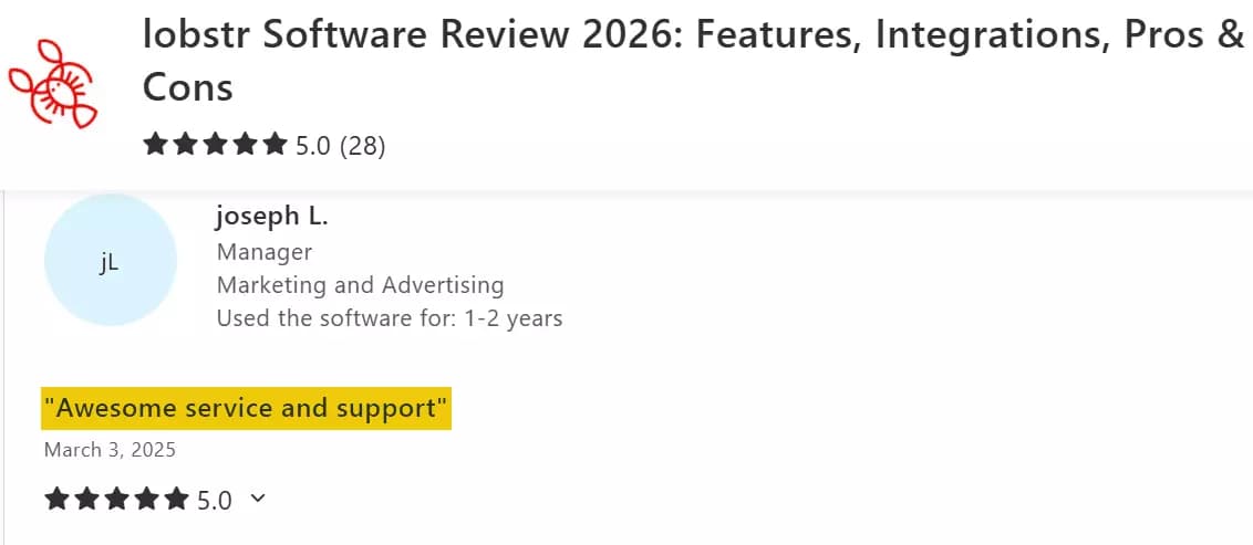 Customer support ratings across tools