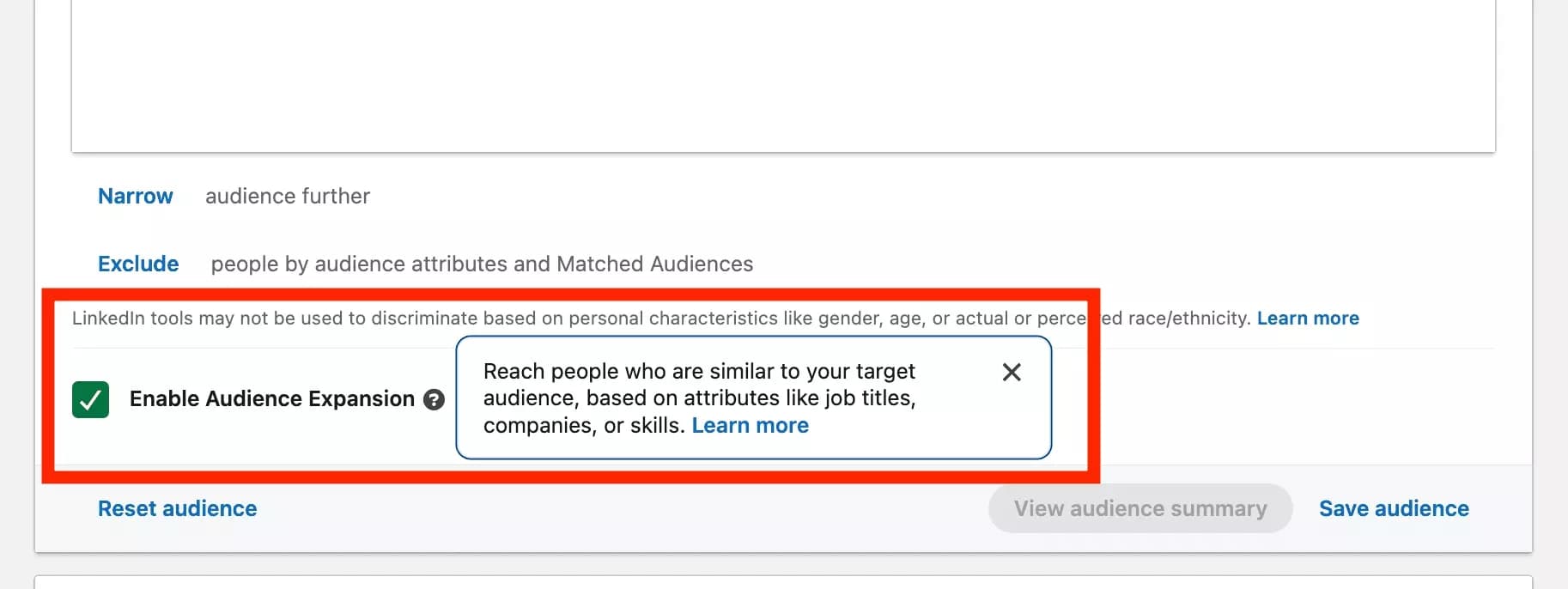 linkedin ads enable audience expansion feature - image11.png