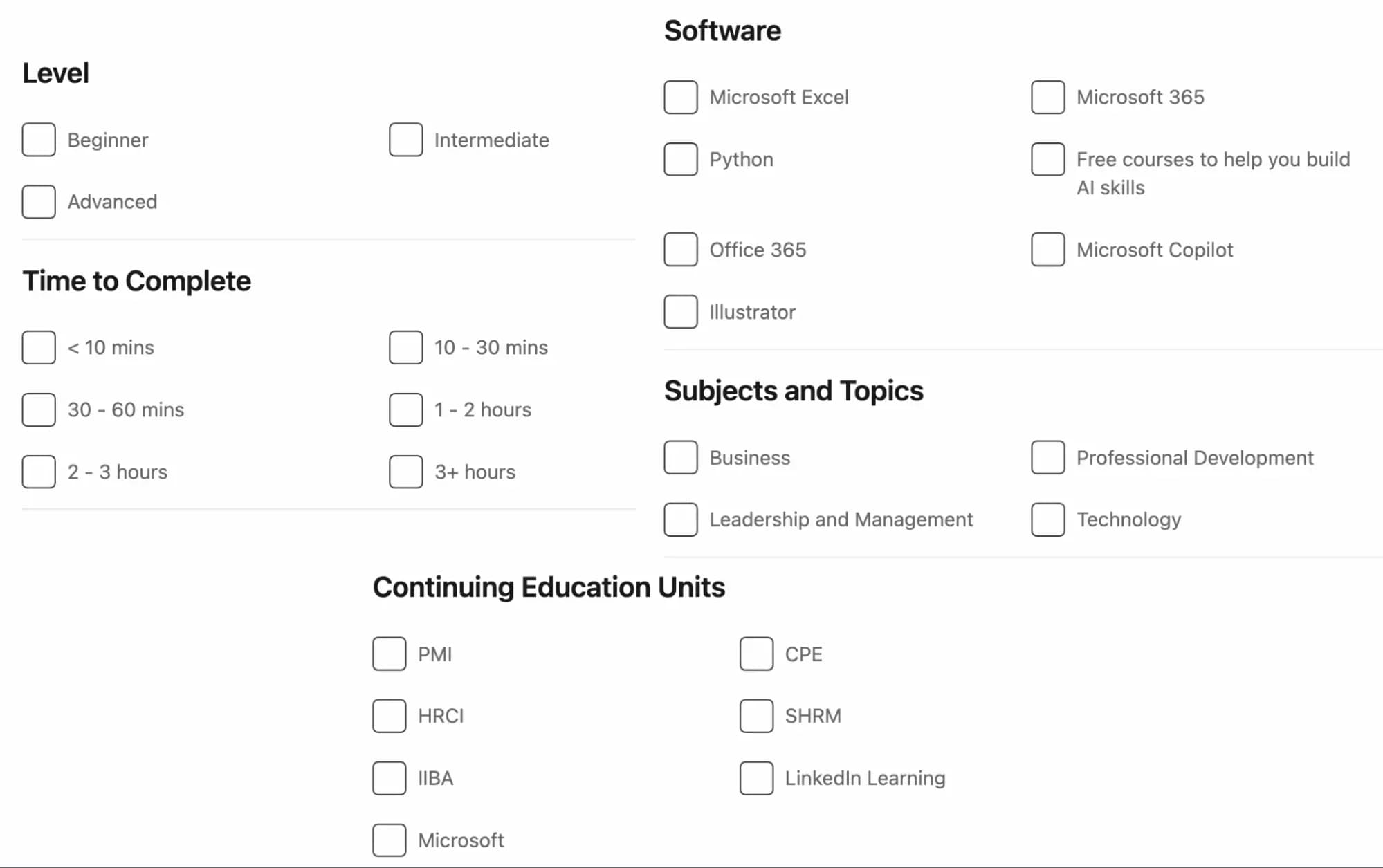 linkedin courses search advanced filters - image43.png
