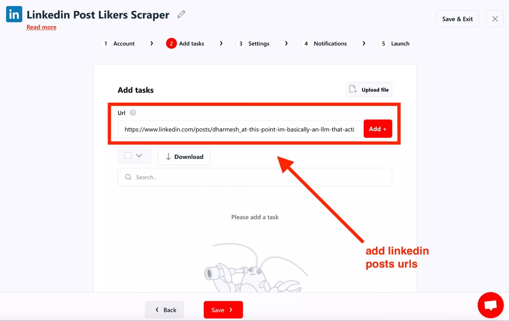 lobstr io add linkedin post urls linkedin post likers scraper - image36.png
