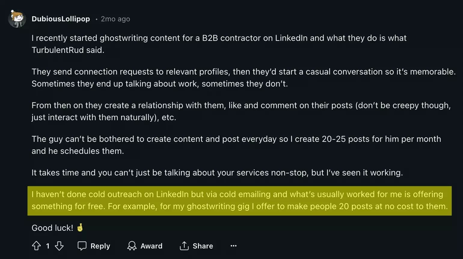 offer something free cold mailing reddit - image18.png