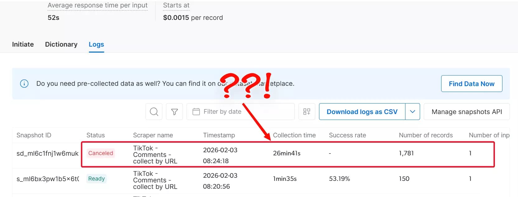 Speed comparison β comments per minute across tools