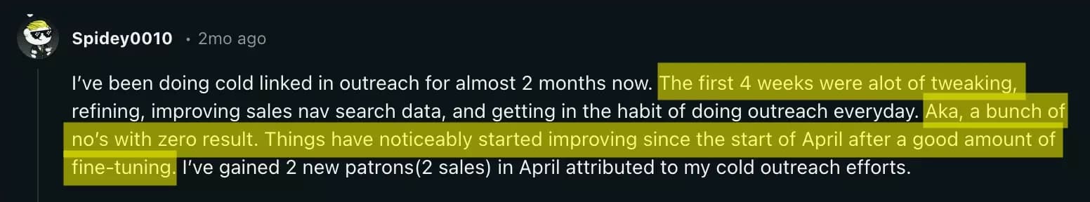 the first weeks of linkedin outreach were a bit of tweaking reddit - image35.png