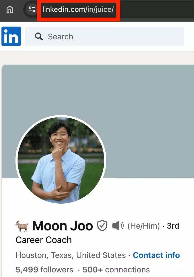 the one word cool kiddo linkedin url example - image13.png