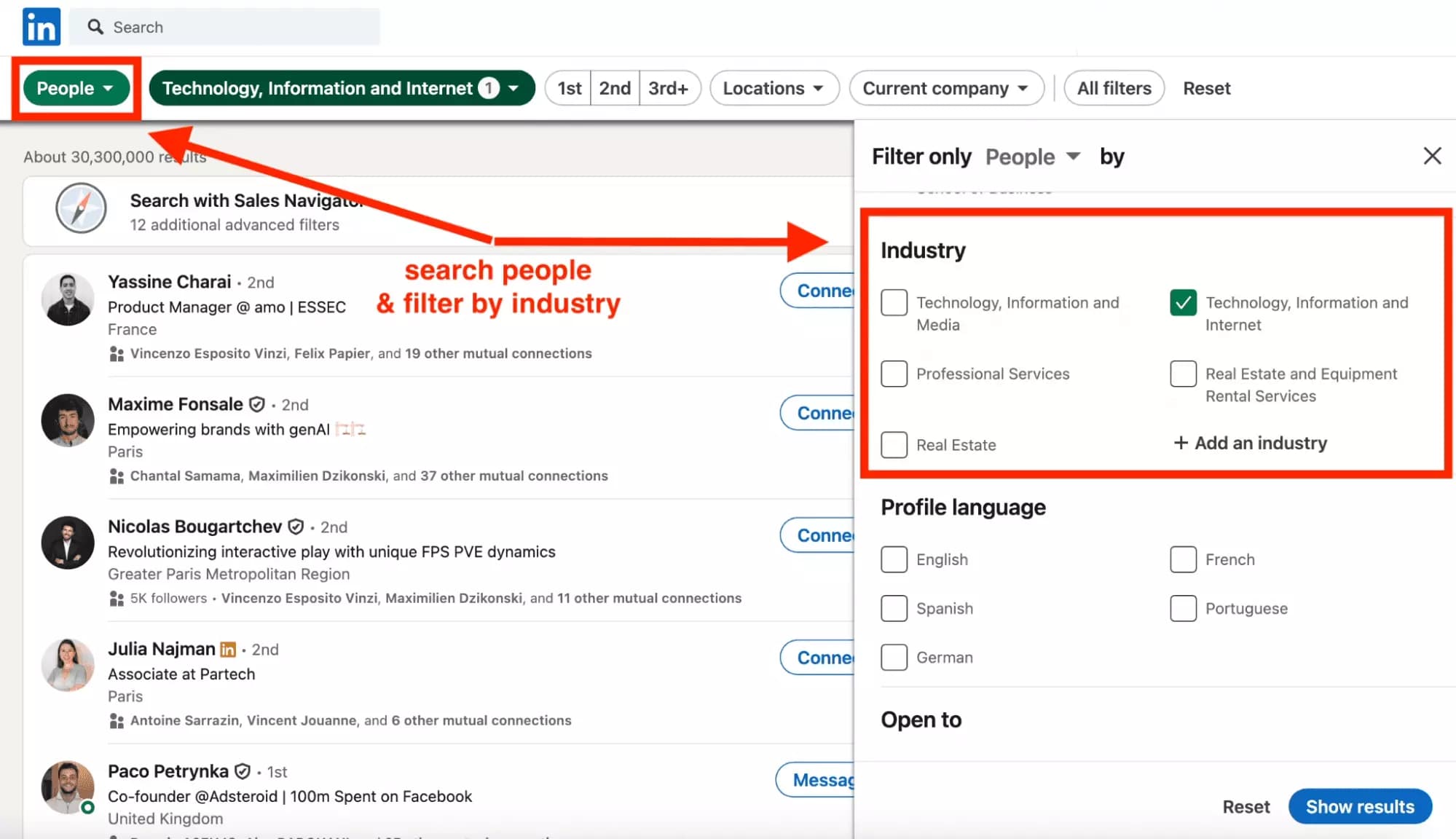 use linkedin industry to filter profiles linkedin search engine - image4.png